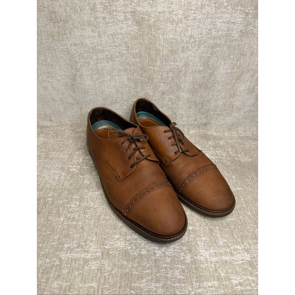 Sebago Men's Leather Cap Toe Lace Up Oxford Derby Dress Shoes Brown Size 11